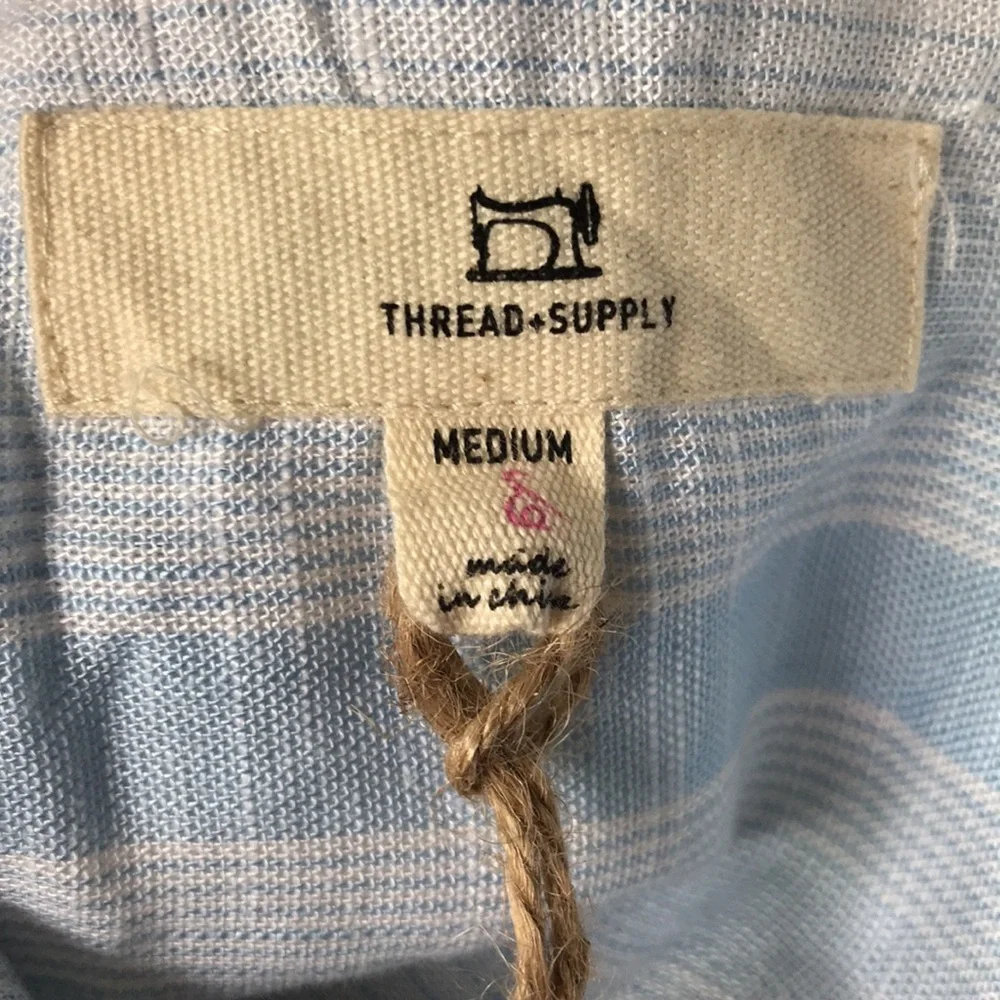 Light Blue Striped Women’s Short Sleeve Shirt - Unbranded - Picture 5 of 6